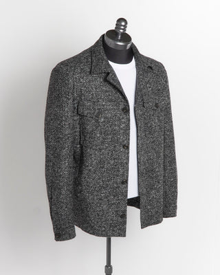 L.B.M. 1911 Donegal Grey Super Comfort Wool Jersey Overshirt