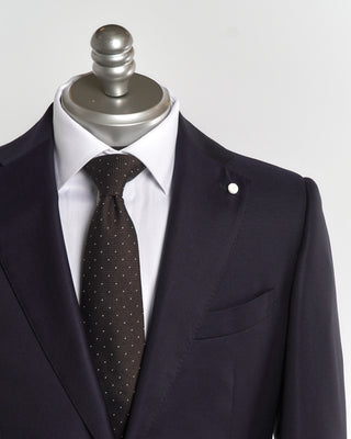 Luigi Bianchi Mantova 'Mantua' Super 130's Navy Solid Wool Suit