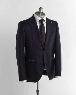 Luigi Bianchi Mantova 'Mantua' Super 130's Navy All Season Solid Wool Suit