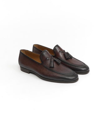 Magnanni 'Delrey' Tassle Pebble Grain Brown Leather Loafers