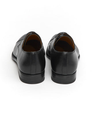 Magnanni 'Harlan' Black Leather Blucher Dress Shoes with Rubber Flex Soles