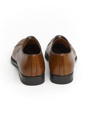 Magnanni 'Harlan' Brown Leather Blucher Cap Toe Dress Shoes