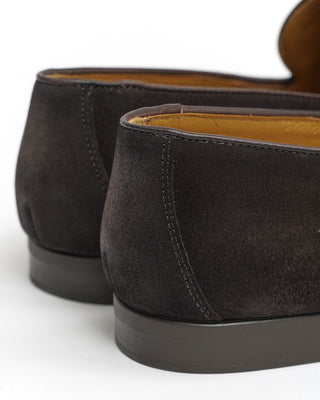 Magnanni 'Lecera' Chocolate Suede Loafers with Rubber Sole