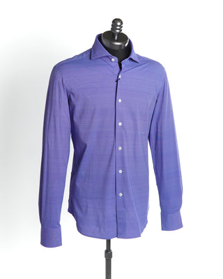 Moire Eco-Tech Slim Shirt / Blueberry