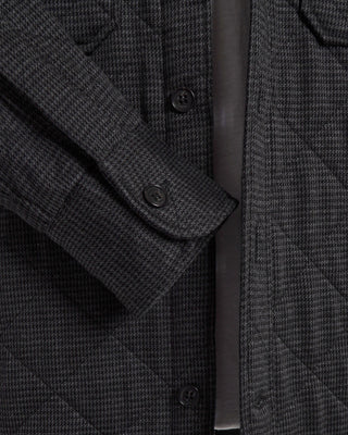 Orian Grey Quilted Stretch Houndstooth Overshirt Details