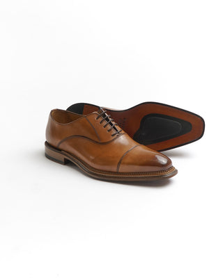 Rafaele D'Amelio Cognac Brown Calf Cap Toe Oxford Dress Shoe