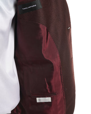 Tagliatore Solid Burgundy Flannel Suit