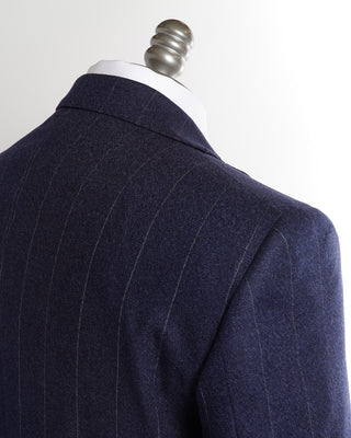 Tagliatore Navy Wool Spaced Striped Suit Shoulder