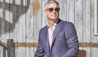 Image of middle-aged man wearing a Coppley blazer