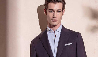 Image of man wearing a purple suit from Jack Victor