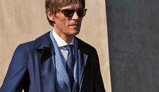 Image of man wearing a blue navy suit from Luigi Bianchi Mantova