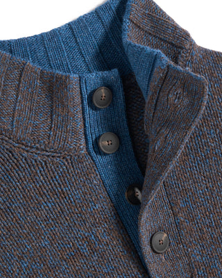 Gran Sasso Melange Button Mock Sweater 1284