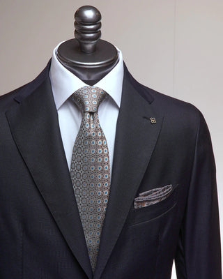 Slate Grey Slim Fit Men Suit Micro Textured Weave 2 Button Notch