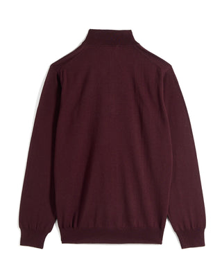 Ferrante Solid Extrafine Merino Wool 12 Gauge Quarter Zip Sweater 5297