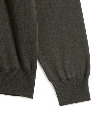 Ferrante Solid Extrafine Merino Wool 12 Gauge Quarter Zip Sweater 5285