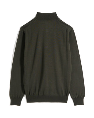 Ferrante Solid Extrafine Merino Wool 12 Gauge Quarter Zip Sweater 5287