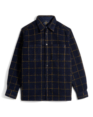Portuguese Flannel Vega Wool Blend Windowpane Overshirt 4018