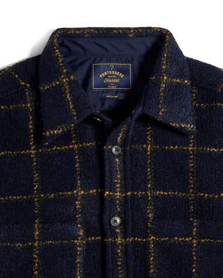 Portuguese Flannel Vega Wool Blend Windowpane Overshirt 4019