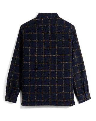 Portuguese Flannel Vega Wool Blend Windowpane Overshirt 4025