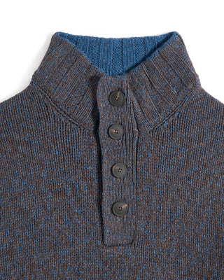 Gran Sasso Melange Button Mock Sweater 1279