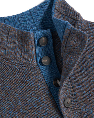 Gran Sasso Melange Button Mock Sweater 1284