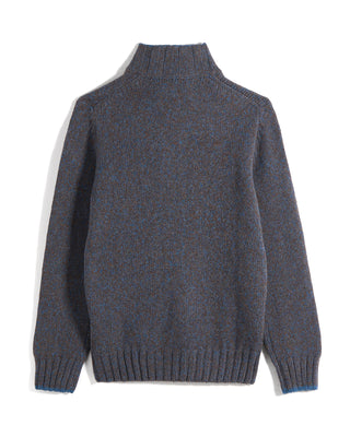 Gran Sasso Melange Button Mock Sweater 1287
