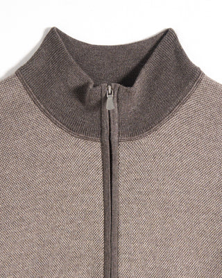 Gran Sasso Birdseye Zip Wool Sweater 1387