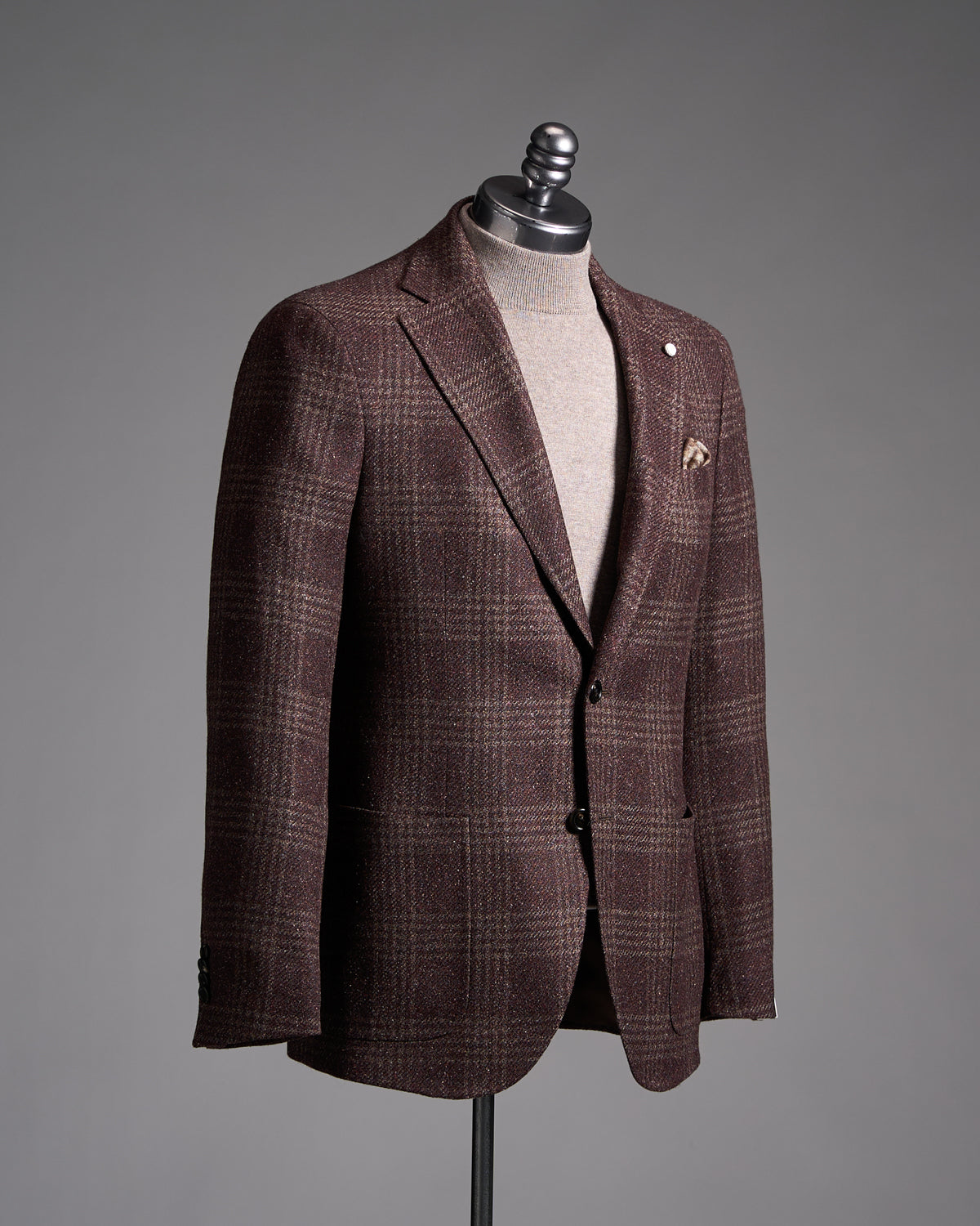 Luigi Bianchi Mantova Ferla Baby Alpaca Check Sport Jacket