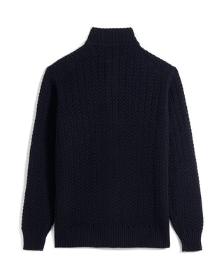 Filippo De Laurentiis 7 Gauge Merino Braided Cable Button Blousin 6855