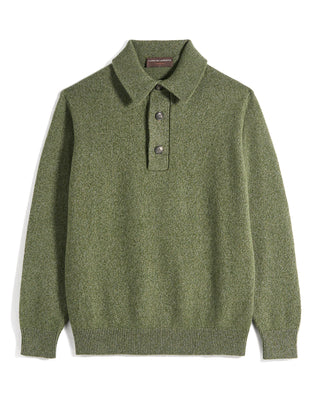 Filippo De Laurentiis Marled Wool Cashmere Polo 5686