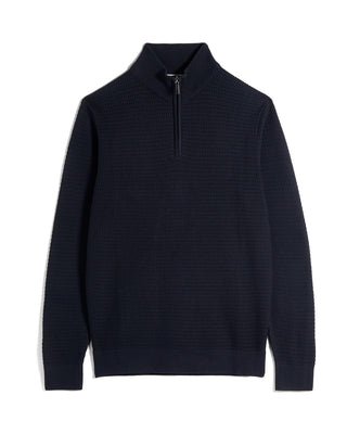 Bugatti Chainlink Knit Half Zip Sweater 4221