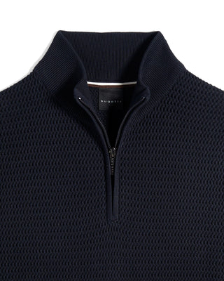 Bugatti Chainlink Knit Half Zip Sweater 4222