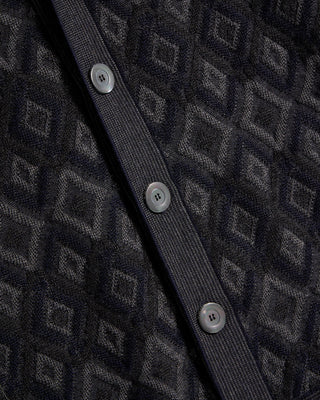 Silk Blend Diamond Jacquard Cardigan