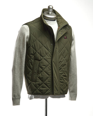Paul  Shark Green Typhoon Re 4X4 Stretch Quilted Vest Green  6