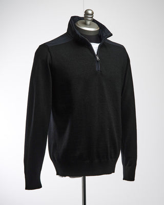 Paul  Shark Black Typhoon Wool Half Zip Sweater Black  6