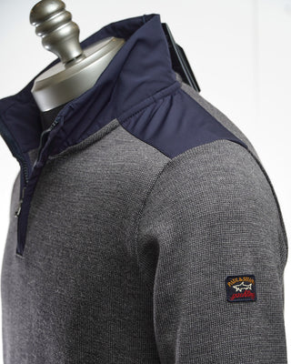 Paul  Shark Grey Typhoon Wool Half Zip Sweater Grey  2