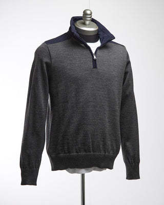 Paul  Shark Grey Typhoon Wool Half Zip Sweater Grey  5