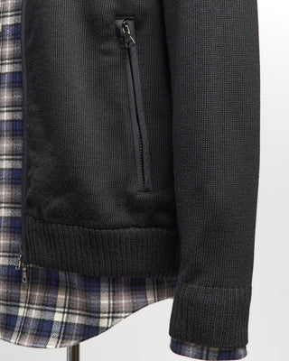 Paul  Shark Black Wool Full Zip Sweater With Typhoon Details Black  3
