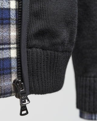Paul  Shark Black Wool Full Zip Sweater With Typhoon Details Black  5