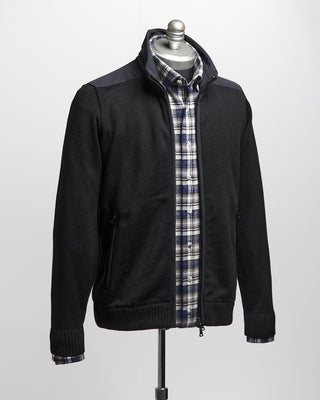 Paul  Shark Black Wool Full Zip Sweater With Typhoon Details Black  6