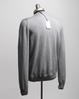 Gran Sasso Two Tone Lightweight Wool Crewneck Sweater Slate 