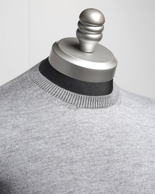 Gran Sasso Two Tone Lightweight Wool Crewneck Sweater Slate  2