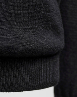 Gran Sasso Two Tone Lightweight Wool Crewneck Sweater Black  4