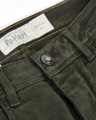 Re HasH Rubens Cotton Lyocell 5 Pocket Pants Green  2