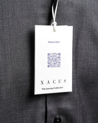 Xacus Charcoal Luxe Lightweight Merino Wool Dress Shirt Charcoal  2