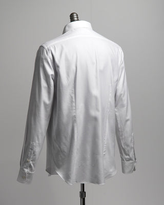 Xacus Soft Cotton Lyocell Flannel Dress Shirt White 