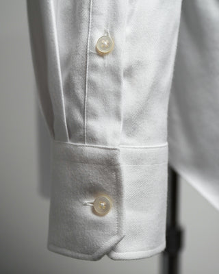 Xacus Soft Cotton Lyocell Flannel Dress Shirt White  1