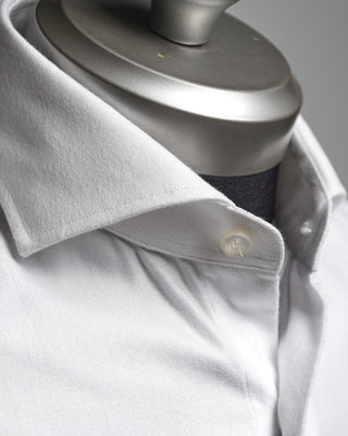 Xacus Soft Cotton Lyocell Flannel Dress Shirt White  3
