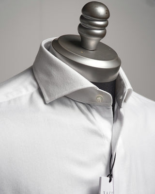 Xacus Soft Cotton Lyocell Flannel Dress Shirt White  4
