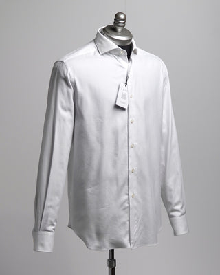 Xacus Soft Cotton Lyocell Flannel Dress Shirt White  5